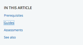 Screenshot of a list of links in Firefox browser. The list contains 4 items. The second list item is highlighted using a blue dotted outline when it is focussed via tabbing.