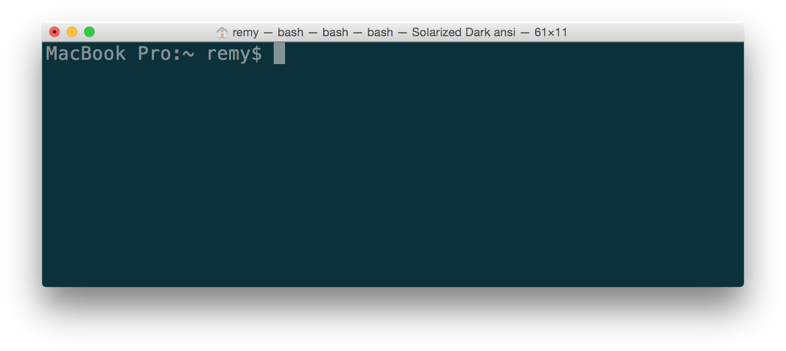 A basic vanilla macOS terminal