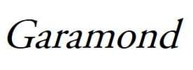 artificially sloped garamond