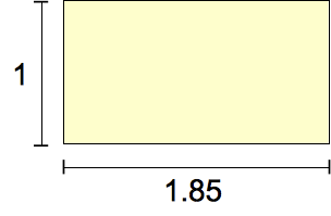 A rectangle that is 1 unit tall and 1.85 units wide