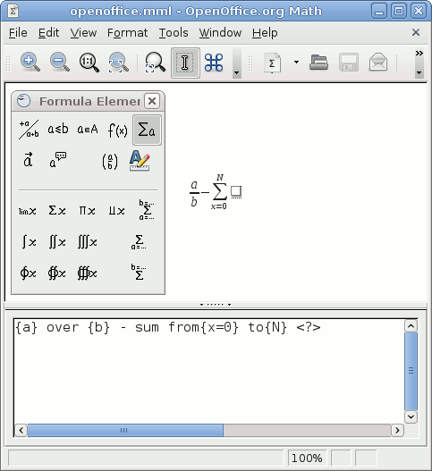 Open Office Math